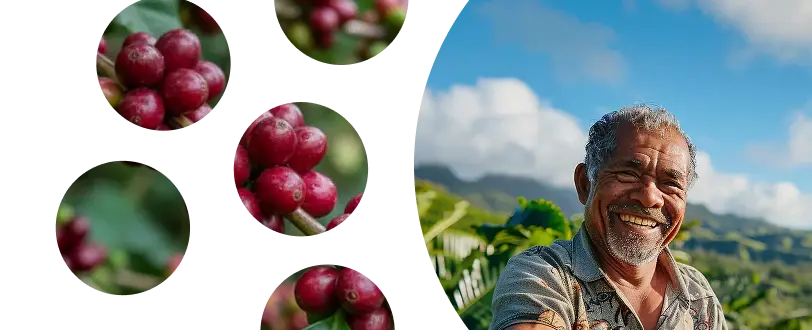 Produtor de café sorrindo